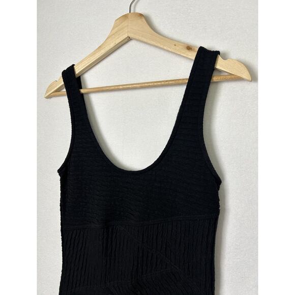 Free People Bodycon Dress Size Medium Black Striped Textured - Picture 3 of 6